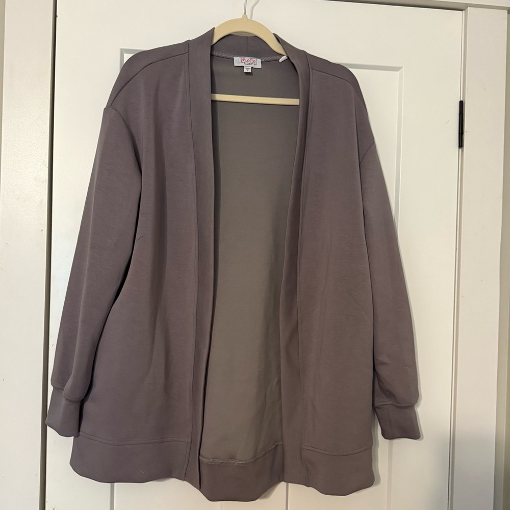 MoCo Boutique | Women’s Open Front Blazer Cardigan in Gray Size Small